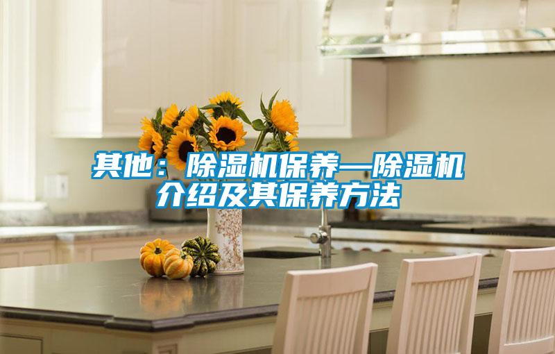 其他：除湿机保养—除湿机介绍及其保养方法