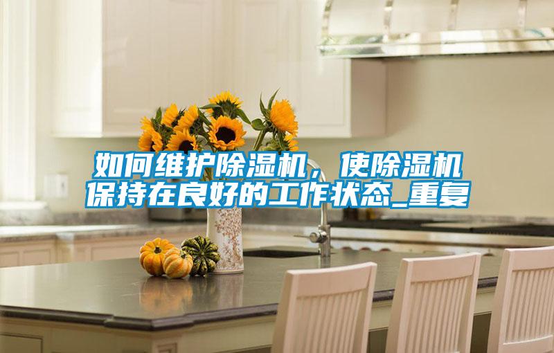 如何维护除湿机，使除湿机保持在良好的工作状态_重复